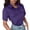Purple, variant on Lixiuxyad Ladies Button down Blouse Women's Casual Solid Color Shirt With Lapel Short Sleeved Shirt