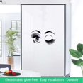thumbnail image 4 of Lilac Grey Black Frosted Stained Glass Window Cling Leaf Design Cartoon Style with Long Lashes Winking Glass Windows Frosted Matte Window Sticker Eyelash 31.5Wx62.9L-inch, 4 of 7