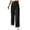 Black, variant on Womens Casual Long Pants Ruched High Waist Palazzo Trousers Lightweight Straight Wide Leg Pants Lace-Up Button Slacks