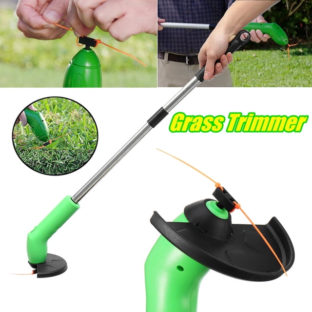 Electric Grass Trimmer Portable Handheld Garden String Cutter Mini Lawn Mower Portable Garden Trimmer Garden Electric Tools as shown