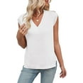 thumbnail image 2 of Womens V Neck Sweater Vest Oversized Ribbed Knit Sleeveless Casual Loose Fit Pullover Tank Top White L, 2 of 9