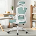 thumbnail image 2 of COOLHUT Ergonomic Office Chair, High Back Mesh Desk Chair with Lumbar Support and Adjustable Headrest, Home Office Chair, Computer Gaming Chair, 300lbs, Mint Green, 2 of 10