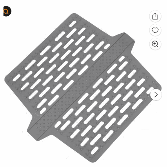 XSCPXTT Kitchen Sink Protector Mat (Gray) - Non-Slip Soft Silicone Faucet Divider Saddle Pad, Heat-Resistant Stain-Free Household Supply