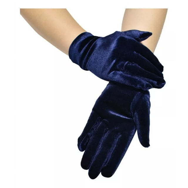 Guantes Cortos De Terciopelo Para Dedos Completos, De Color