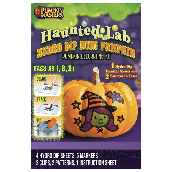 Haunted Lab Hydro Dip Mini Pumpkin Decorating Kit by Pumpkin Masters - Easy Halloween Craft Kit