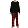 thumbnail image 2 of LANBAOSI Boys Girls Pajamas Set, Kids PJs Set Fleece Long Sleeve Pjs Top and Plaid Pants From 7Y to 13Y, 2 of 7