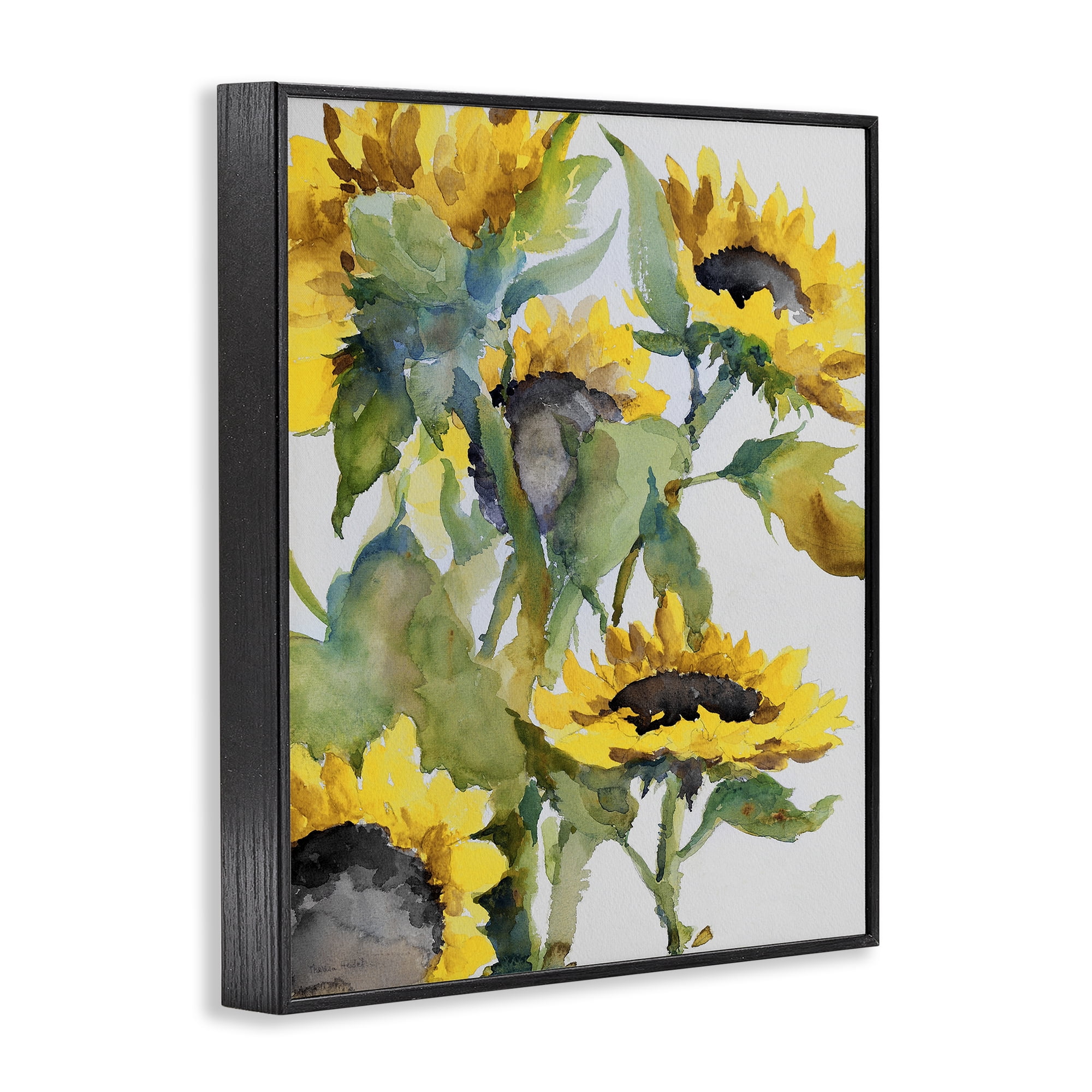 Stupell Industries Bright Blooming Sunflowers Botanical & Floral Painting Black Framed Art Print Wall Art, 24 x 30