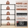 thumbnail image 4 of Gymax 5-Tier Metal Storage Shelving Unit 4000 LBS Storage Organizer for Home Kitchen, 4 of 10