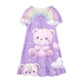 thumbnail image 5 of Cethrio Girls' Nightgowns Size 10-12, Loose Fit Puff Sleeve Fashion Summer Kids Sleep Dresses Sleepwear Multicolor Size 10, 5 of 8