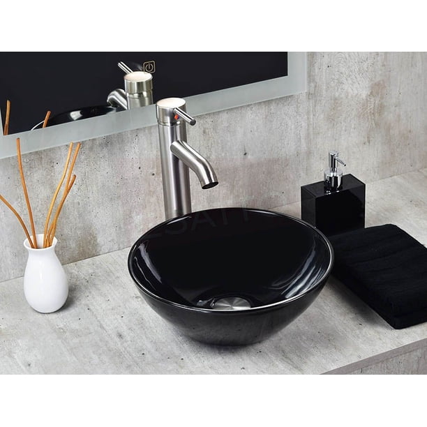 Esatto® Kit Nero Satín Paquete De Precio Mejorado Con Lavabo, Llave Y Desagües Listo Para Instalar ESATTO PAQUETE COMPLETO DE LAVABO PARA BAÑO