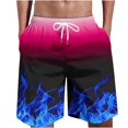 thumbnail image 1 of Full Print Fire Pattern Men's Swim Trunks 3D Flame Printed Quick Dry Shorts For Men Beach Surf Board Shorts Swimwear, 1 of 5