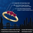 thumbnail image 2 of Gem Stone King 10K Yellow Gold Red Created Ruby Engagement Ring for Women | 1.10 Cttw | Round 5MM | Gemstone July Birthstone | Size 5, 2 of 6