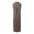 thumbnail image 5 of Dpytoraw Women's Summer Dress Linen Solid Color Dress Women’s Cocktail Dresses for Weddings, 5 of 5