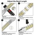 thumbnail image 4 of ASLL Slim Metal Band Compatible with Apple Watch Band 49mm 46mm 45mm 44mm 42mm（Series 3/2/1）Dressy Stainless Steel Chain Strap for Women iWatch Bands Series 10 9 8 7 6 5 4 SE Ultra 2 1,Silver Gold, 4 of 8