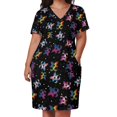 thumbnail image 3 of Vestido de fiesta elegante y lujoso con bolsillos sueltos y estampados de Stardrop Pride para mujer., 3 of 7