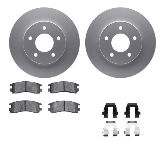 Dynamic Friction Company Rear Geospec Brake Rotors with 5000 Advanced Brake Pads includes Hardware 4512-52023