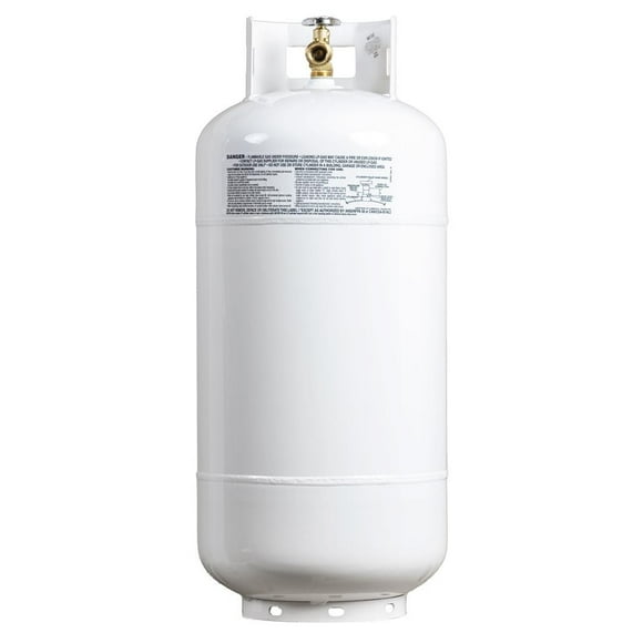 Manchester Tank Propane Tank 1220TCTH.4 DOT Portable Tank; 40 Pounds Capacity; White; With OPD Overfill Prevention Device Valve; Empty