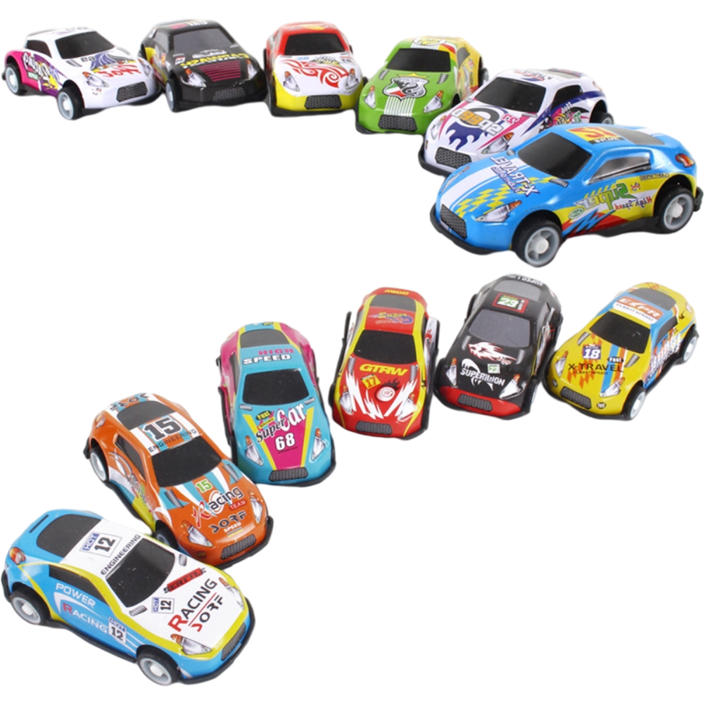 Pull Back Toy Car Children Tin Car Toy Mini Pocket 12 Racing Vehicle