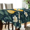 thumbnail image 5 of Yayeee Tablecloths 60" x 60" Rectangle Wrinkle Resistant Party Table Cover, Blue Floral Lemons, 5 of 8