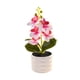 thumbnail image 2 of Orquídea bonsái artificial, decoración de escritorio de oficina para bodas, blanco y rosa, 2 of 6