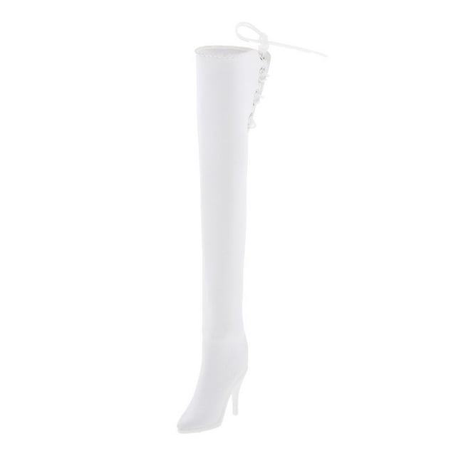 de material cuero PU para mujer 1: 6, modelo de botas de para de mujer , Blanco Hugo Botas de figuras de acción