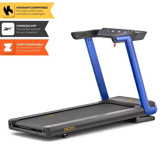 Reebok FR30z Floatride Treadmill - Blue with Incline, Bluetooth, Walking or Running, 4 HP, 12.4 MPH, 330 lb. Capacity