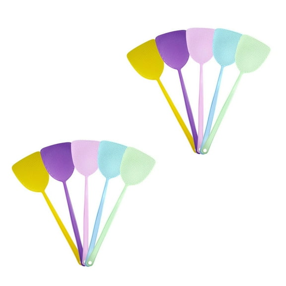 5 Pack Plastic Fly Swatters Heavy Duty, Long Handle & No Easily Damaged, Fly Killer for Indoor and Outdoor