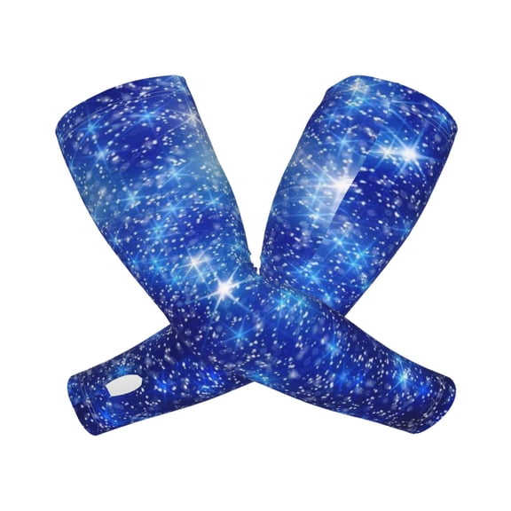 Picia Blurred Star Snow Christmas Arm Sleeves for Men and Women - Tattoo Cover Up UPF 50  Cooling Sports Sleeve for Basketball Golf Football-One Size