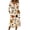 Khaki, variant on 3/4 Sleeve Womens Dress Casual Flowy A-Line Midi T-Shirt Dresses with Pockets Crewneck Vocation Boho Beach Sundress Dark Purple S