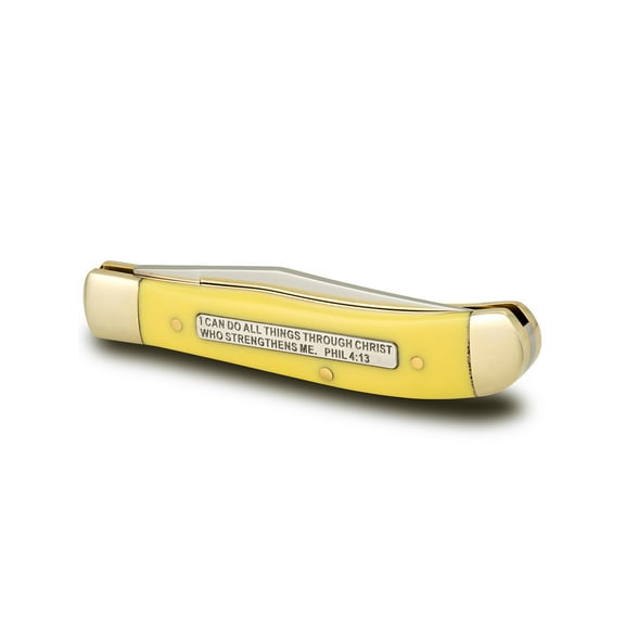 Stainless Steel Single Blade Pocket Knife-Phil. 4:13 by Shields of Strength