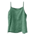 thumbnail image 6 of BILIKEYU Loose Fit Easy Breezy Linen, Women's Sleeveless Cami Top Breathable Lightweight Casual Flowy Summer Cruise Wear, Green, 6 of 9