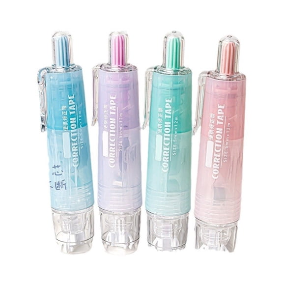 4Pcs Correction Tape Roller 5mm White Out Correction Tape Total 24m for Writing