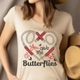 thumbnail image 4 of You Give Me Butterflies Nurse T-Shirt for Women, Stethoscope Heart Graphic Tee, Azalea, Size S, 4 of 6
