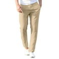 thumbnail image 1 of Lucakuins Pantalones casuales de lino y algodón para hombre, pantalones sueltos de cintura elástica con cordón de color sólido con bolsillos Lucakuins  moda, 1 of 6