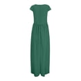thumbnail image 5 of DHFJKG Wedding Guest Dresses For Women Summer V Neck Short Sleeve Bohemian Flowy Swing A-Line Solid Color Maxi Sundress Stylish Dresses, 5 of 5
