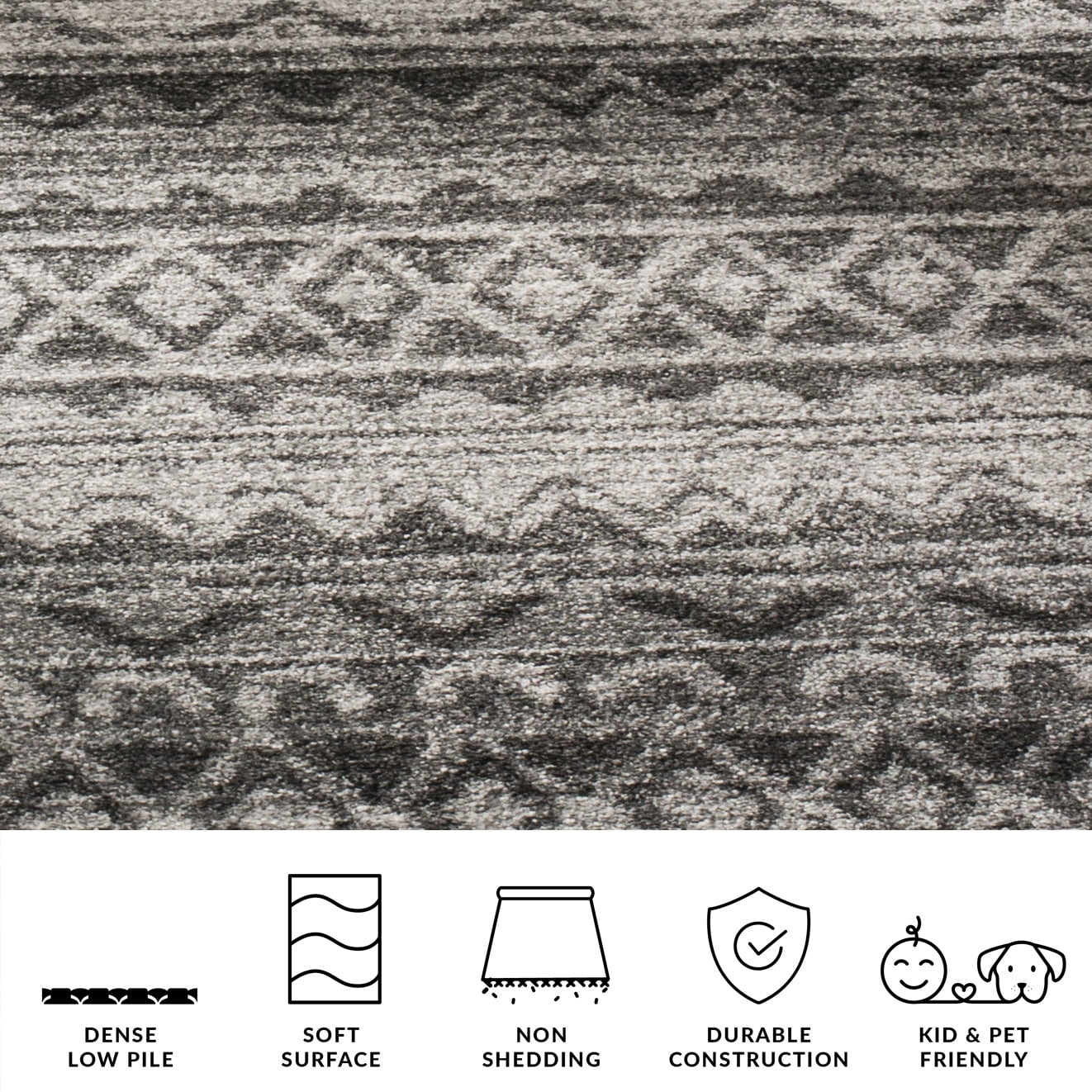 SAFAVIEH Adirondack Emil Southwestern Area Rug, Ivory/Charcoal, 4' x 6'