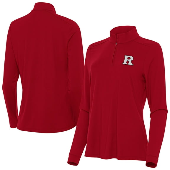 Women's Antigua Scarlet Rutgers Scarlet Knights Intent Quarter-Zip Top