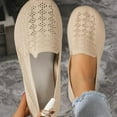 thumbnail image 5 of Viluyesy Womens Flat Sneaker, Strolling Running Mesh Breathable Soft Sole Causal Slip-On Shoes Khaki US7, 5 of 6