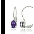 thumbnail image 2 of Sterling Silver .9ct African Amethyst Oval Leverback Earrings, 2 of 3