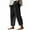 Black, variant on lulshou Linen Pants Women Casual Cotton Linen Straight Leg Pants Full-Length Solid Color with Drawstring & Elastic Waist, Versatile for Spring & Fall Daily Outfits, Gray, S
