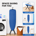thumbnail image 3 of LEDREM Foldable Ironing Board, 43" x 13", with Cover and Pad, Iron Rest, Hook, 7 Level Height Adjustable, Blue, 3 of 13