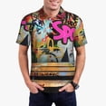 thumbnail image 5 of Yiaed Graffiti Lamp Urban ScenePrint Men's Short Sleeve Polo Shirt,Golf Polo for Men Three-Button Golf Shirt Athletic Casual Collared T-Shirt- Medium, 5 of 7