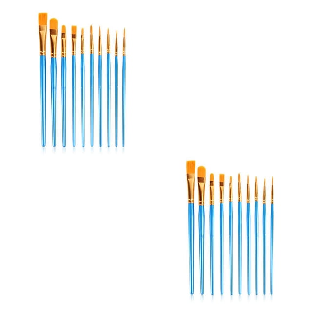 sweethay 10 pinceles para pintar, pinturas acrílicas de acuarela de aluminio, pinceles portátiles para adultos, accesorios para estudiantes, Azul 2Conjunto