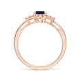 thumbnail image 2 of ANGARA Natural Oval Sapphire Bypass Ring with Trio Diamond Accents in 14K Rose Gold for Women (Size-7x5mm) | September Birthstone, Anniversary, Jewelry Gift for Women | Natural Blue Sapphire Ring, 2 of 8