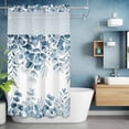 thumbnail image 2 of Blue Eucalyptus Leaves No Hook Shower Curtain with Snap in Liner Spring Summer Botanical Waterproof Bathroom Shower Curtain with See Through Top Window for Bathtub 54" x 78", 2 of 9