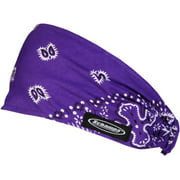 Schampa Purple/White Paisley Mini Doo-Z Headwrap Purple | White