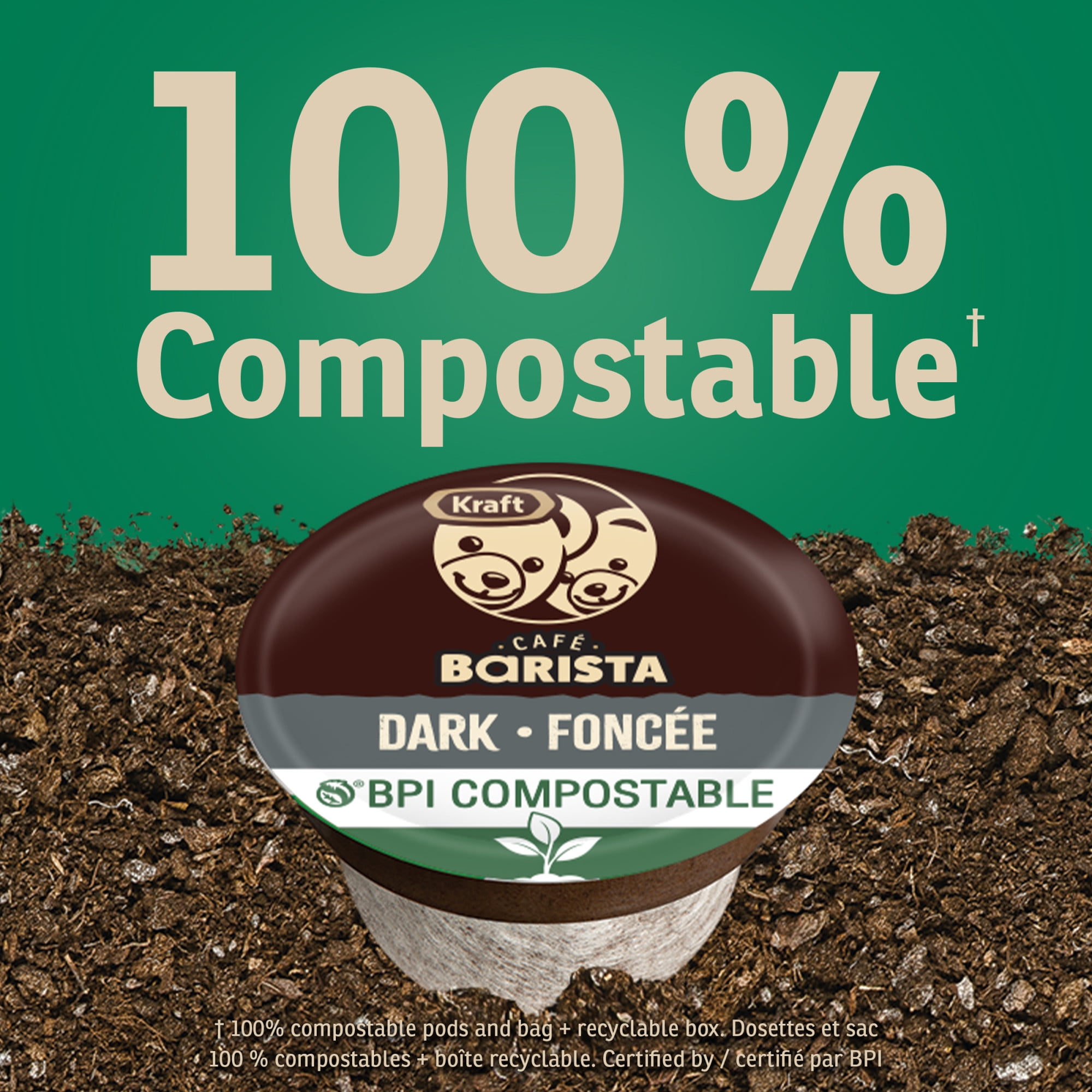 Dosettes De Café À Torréfaction Foncée 100 % Compostables, Boîte De 30 Unités