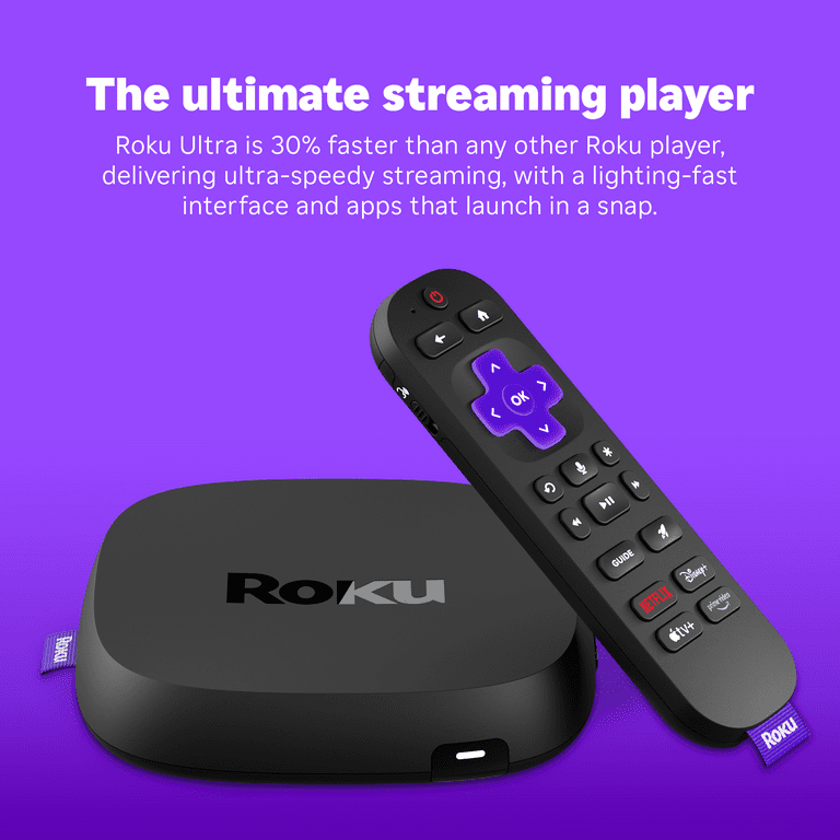 Roku Ultra 2024 4K HDR10 Dolby Vision Atmos Streaming Device Rechargeable Backlit Voice Remote Free Live TV Walmart