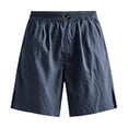 thumbnail image 6 of Women's Cotton Casual Shorts with Elastic Waist & Pockets, Buttons Detail, Summer Outdoors Lounge Travel, Womens Shorts | UKHCCC,Navy XL, 6 of 7