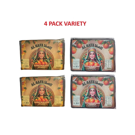 4 Pack Qamar Al-Din Dried Fruit Paste - 2 Apricot   2 Orange - 400G Each